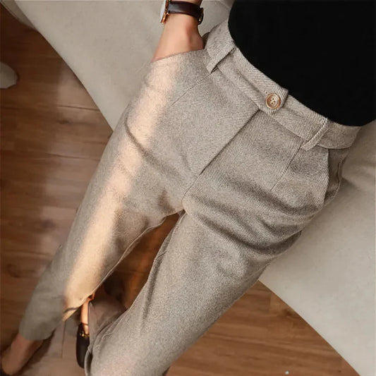 MEIKE – Elegant Suit Trousers Made from Pure Wool